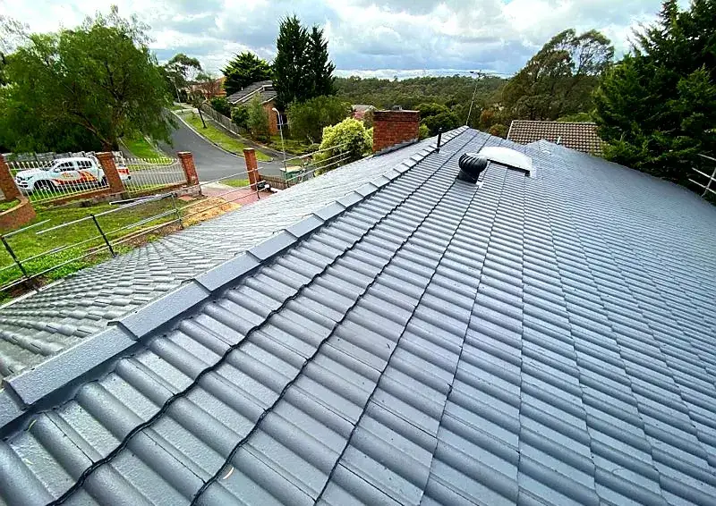 Rust-free metal roof after treatment and coating after roof restoration in Hallam