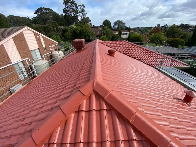 Freshly installed tiled roof after a roof replacement in Melbourne