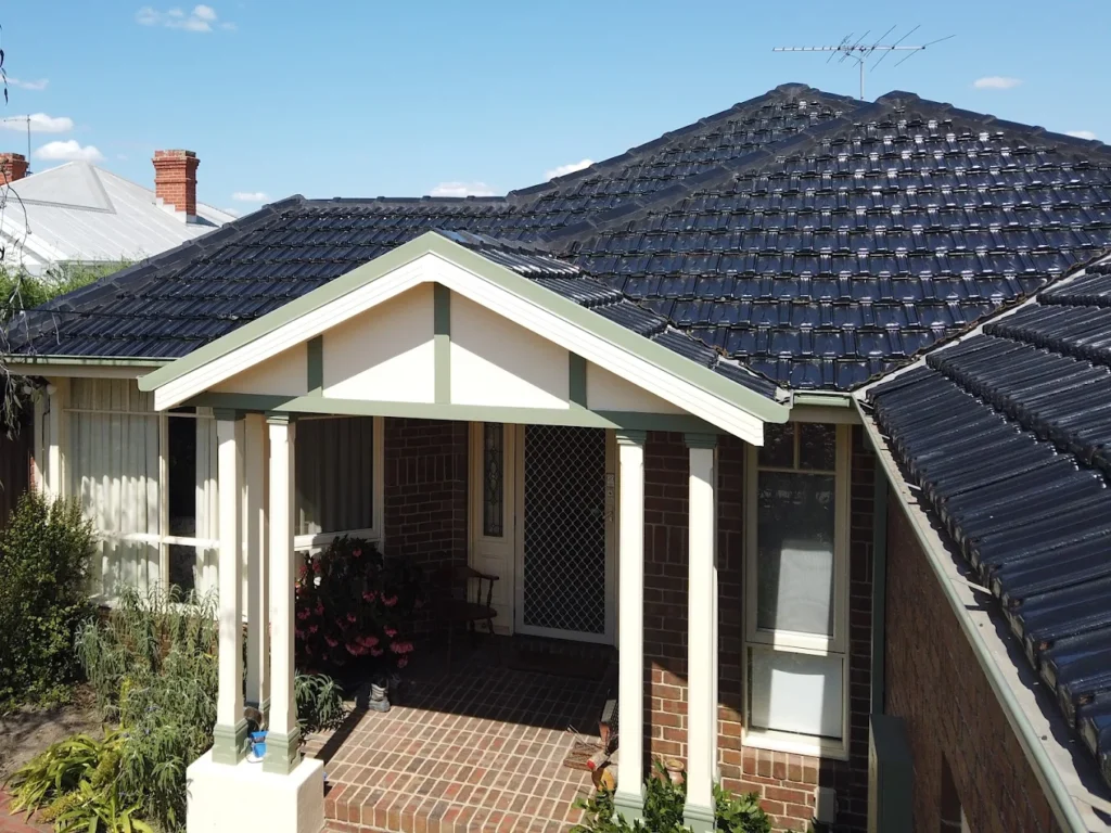 Newly repaired and restored tiled roof in Melbourne