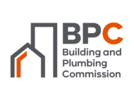 BPC logo with building outlines, Melbourne roofing repair specialty.