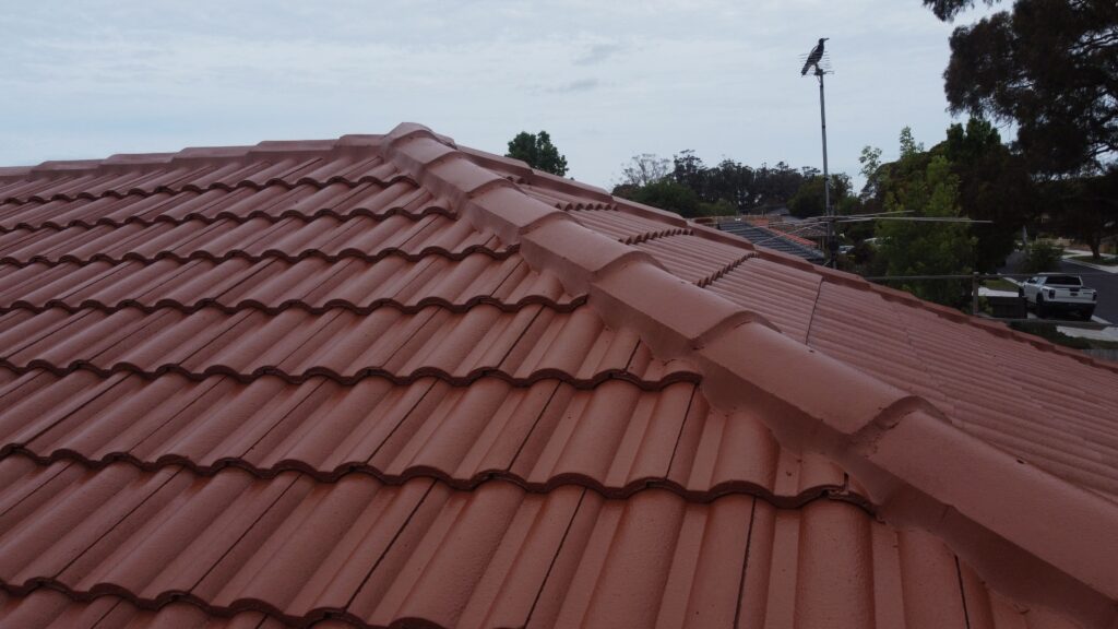 Melbourne red tiled roof close-up for repair, restoration.