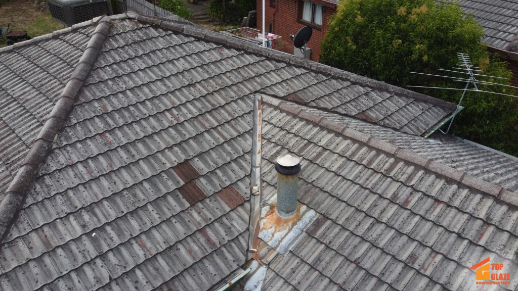 broken roof tile
